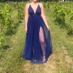 LUXXEL Sandy Tulle dress in blue